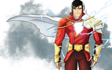 Картинка рисованное комиксы shazam captain marvel billy batson супергерой фантастика