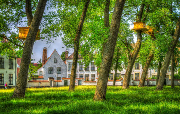 Картинка бельгия города -+пейзажи трава деревья здания
