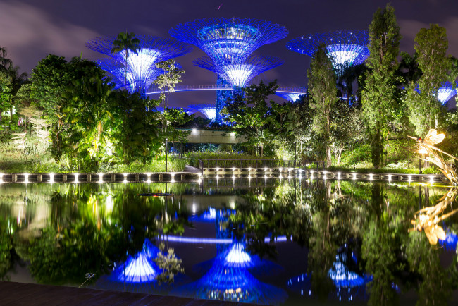 Обои картинки фото города, сингапур , сингапур, ночные, огни, singapore, night, lights