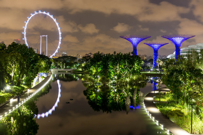 Обои картинки фото города, сингапур , сингапур, ночные, огни, singapore, night, lights