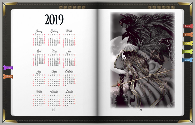 Обои картинки фото календари, фэнтези, 2019, calendar, плащ, книга, капюшон, птица