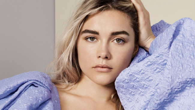 Обои картинки фото девушки, florence pugh, блондинка, лицо, рукава