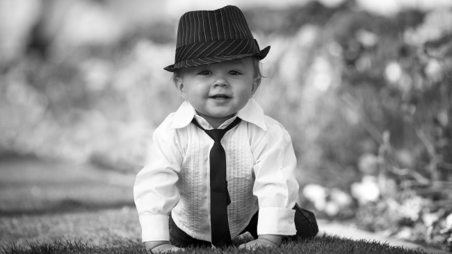 Обои картинки фото разное, дети, мальчик, шляпа, галстук
