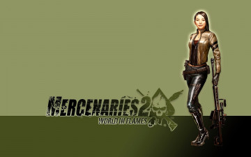 обоя видео игры, mercenaries 2,  world in flames, девушка, оружие
