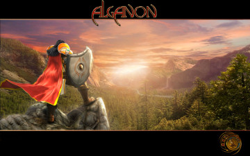 обоя видео игры, alganon, рыцарь, горы, долина