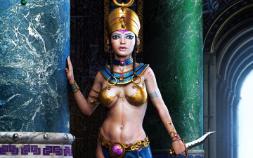 Картинка фэнтези девушки египетская+царица titouan+olive египет царица