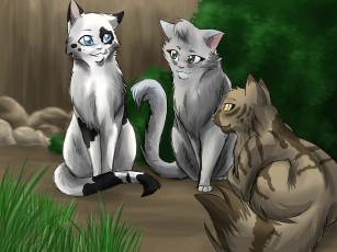 Картинка рисованное животные +коты кошки фон взгляд