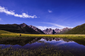 Картинка природа реки озера горы облака озеро тибет