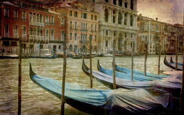 Картинка корабли лодки +шлюпки venice italy city vintage венеция италия город канал гондола