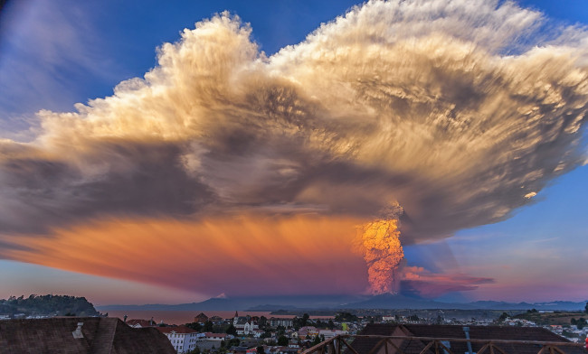 Обои картинки фото природа, стихия, небо, volcan, calbuco, извержение, пепел