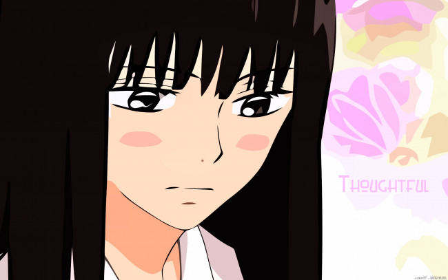Обои картинки фото аниме, kimi ni todoke, фон, взгляд, девушка