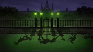 Картинка мультфильмы the+princess+and+the+frog фонари тени дворец забор