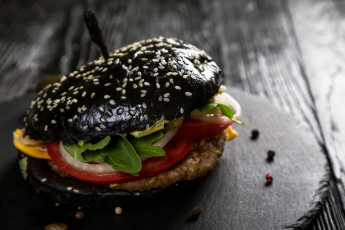 Картинка еда бутерброды +гамбургеры +канапе гамбургер черный специи