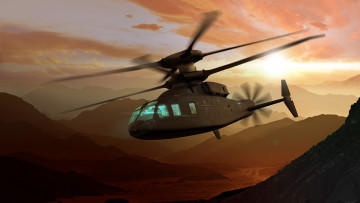 Картинка 3д+графика моделирование+ modeling полет вертолет