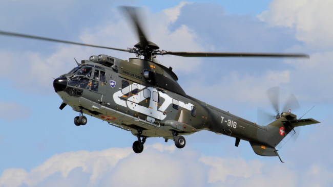 Обои картинки фото a&, 233, rospatiale as 332 m1 super puma, авиация, вертолёты, вертушка