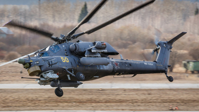 Обои картинки фото ми-28н, авиация, вертолёты, ввс, россии, ночной, охотник, ударный, вертолет