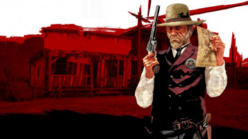 обоя видео игры, red dead redemption, шериф, оружие, объявление