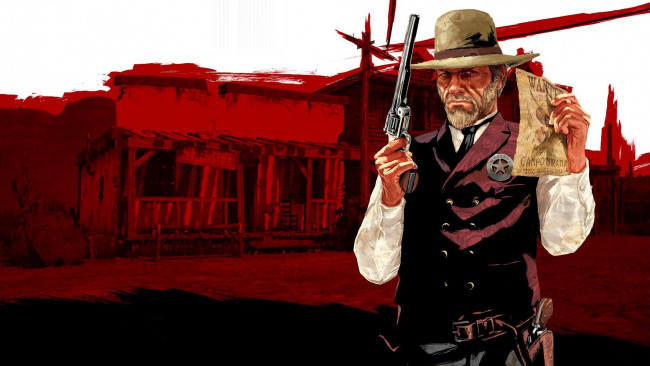 Обои картинки фото видео игры, red dead redemption, шериф, оружие, объявление