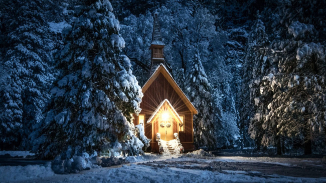 Обои картинки фото yosemite chapel, города, - католические соборы,  костелы,  аббатства, yosemite, chapel