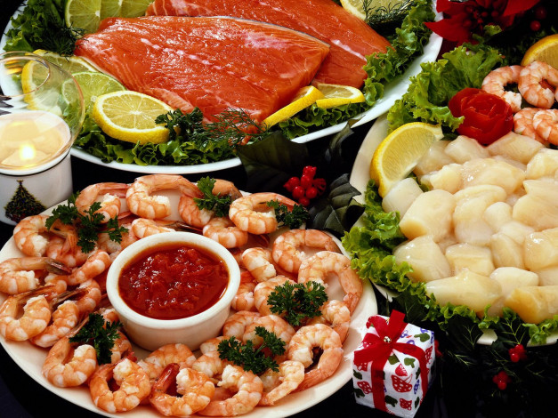 Обои картинки фото еда, рыбные, блюда, морепродуктами