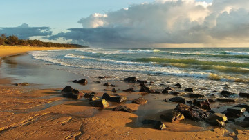 Картинка природа побережье океан мыс пляж волны