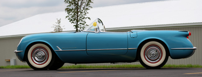 Обои картинки фото 1954, corvette, roadster, автомобили, спортивная, авто, модель