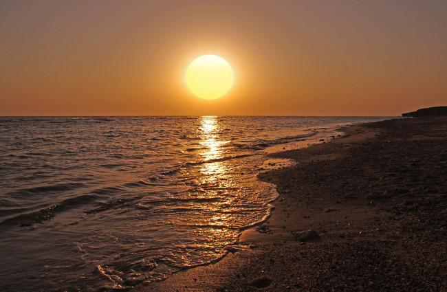 Обои картинки фото природа, восходы, закаты, океан, солнце