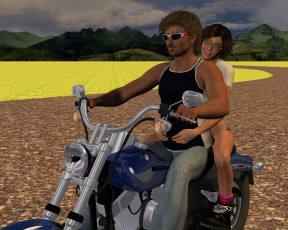 Картинка мотоциклы 3d мотоцикл девушка парень
