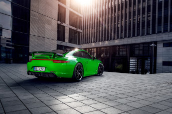 Картинка автомобили porsche зеленый 2013г 991 uk-spec coupe carrera 4s 911