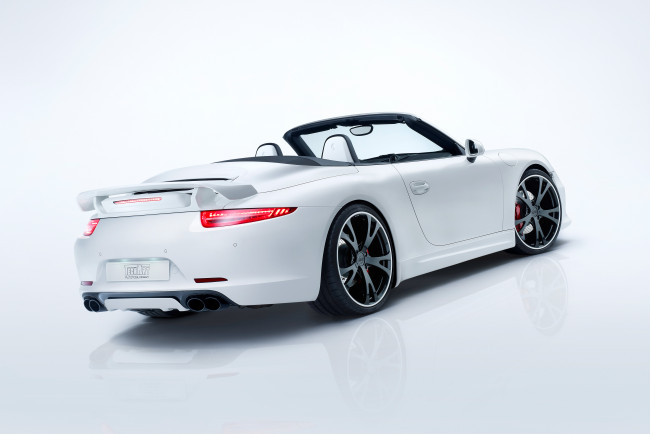 Обои картинки фото автомобили, porsche, светлый, 2012г, 991, cabriolet, carrera, s, 911, techart