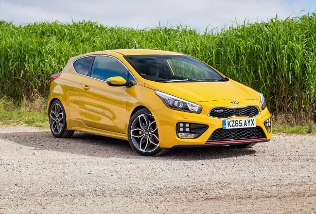 Обои картинки фото автомобили, kia, желтый, 2015г, jd, uk-spec, ceed