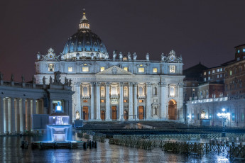 Картинка italie города рим +ватикан+ италия собор огни ночь
