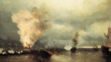 Картинка рисованное иван+айвазовский при выборге морское сражение айвазовский иван
