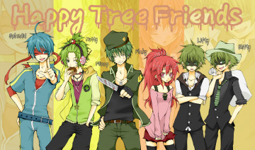 обоя аниме, happy tree friends, счастливые, лесные, друзья