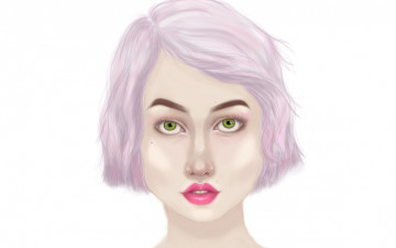 Картинка рисованное люди розовый каре рисунок девушка белый лицо глаза