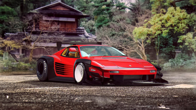 Обои картинки фото автомобили, виртуальный тюнинг, ferrari, testarossa