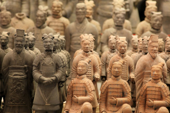 обоя разное, рельефы,  статуи,  музейные экспонаты, терракотовые, воины, китай, историческая, реликвия