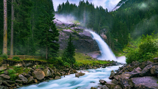 Обои картинки фото krimml waterfalls, austria, природа, водопады, krimml, waterfalls