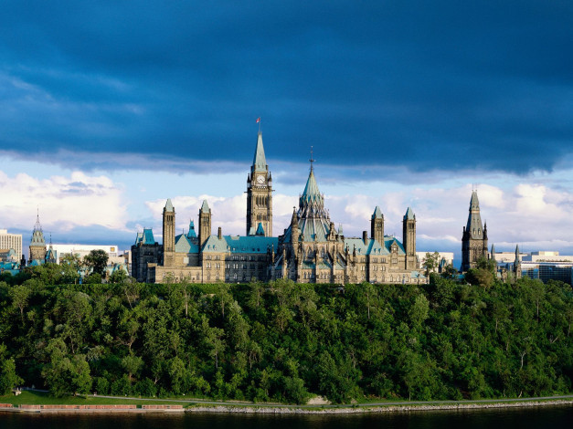 Обои картинки фото parliament, building, ontario, canada, города, оттава, канада