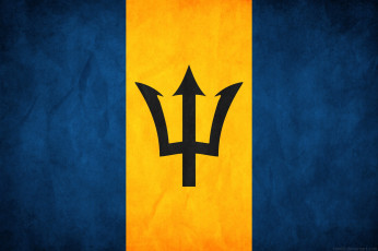 Картинка барбадос разное флаги гербы синий желтый тризубец