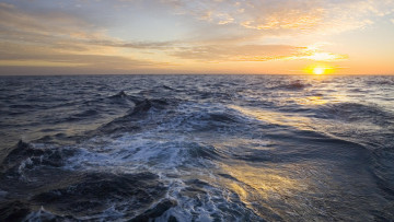 Картинка природа моря океаны пена закат волны