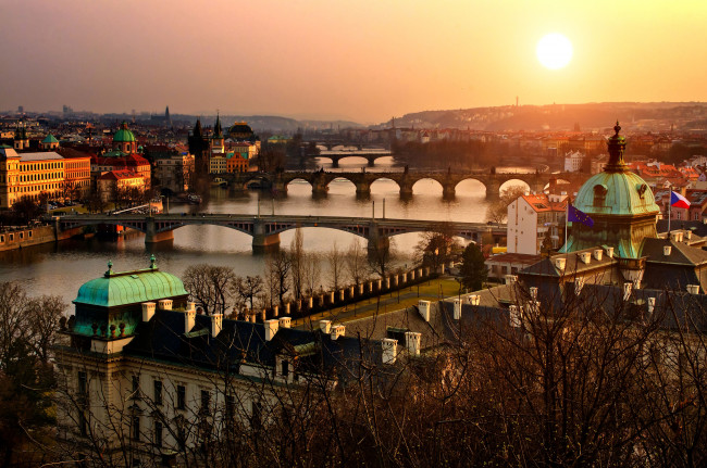 Обои картинки фото prague, czech, republic, города, прага, Чехия, река