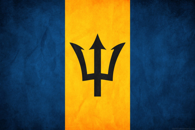 Обои картинки фото барбадос, разное, флаги, гербы, синий, желтый, тризубец