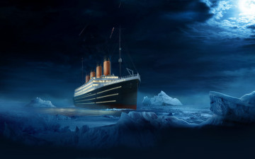 Картинка корабли рисованные лёд