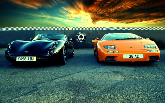 Обои картинки фото автомобили, разные, вместе, lambo, tvr