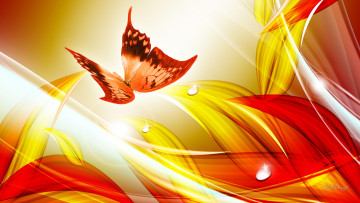 Картинка векторная+графика животные красный бабочка
