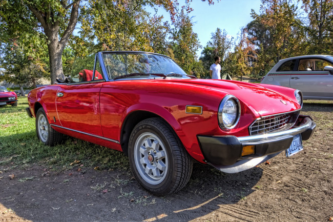 Обои картинки фото fiat 124 spider, автомобили, выставки и уличные фото, выставка, автошоу