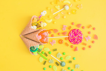 Картинка еда конфеты +шоколад +сладости сладости вафельный рожок леденцы фон