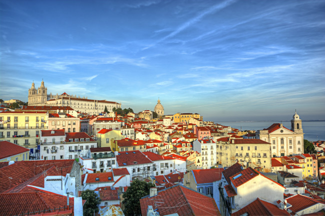 Обои картинки фото lisbon, города, лиссабон , португалия, панорама