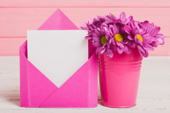 Картинка цветы хризантемы конверт букет бумага